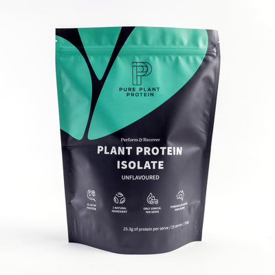 Unflavoured Pure Plant Protein Powder, made from Australian grown faba beans.